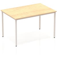 Impulse Modular Rectangular Table Maple with Silver Box Frame W1200xD800mm
