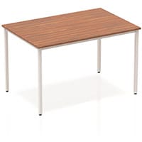 Impulse Modular Rectangular Table Walnut with Silver Box Frame W1200xD800mm