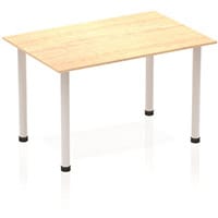 Impulse Modular Rectangular Table Maple with Silver Tubular Steel Frame W1200xD800mm
