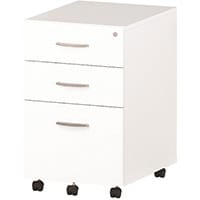 Impulse Tall 3 Drawer Under Desk Mobile Pedestal White
