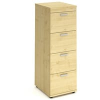 Impulse 4 Drawer Filing Cabinet WxDxH 500x600x1445mm Maple