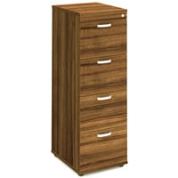Impulse 4 Drawer Filing Cabinet WxDxH 500x600x1445mm Walnut