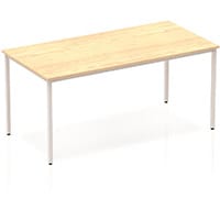 Impulse Modular Rectangular Table Maple with Silver Box Frame W1600xD800mm