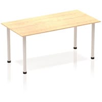 Impulse Modular Rectangular Table Maple with Silver Tubular Steel Frame W1600xD800mm