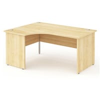 Impulse L-Shaped Left Hand Office Desk W1600xD1200/800xH730mm Panel End Legs Maple