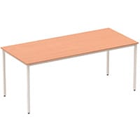 Impulse Modular Rectangular Table Beech with Silver Box Frame W1800xD800mm