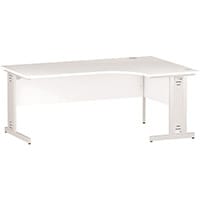 Impulse L-Shaped Corner Right Hand Cable Managed White Leg Office Desk White W1800mm