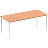 Impulse Modular Rectangular Table Oak with Silver Box Frame W1800xD800mm