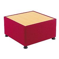 Glacier Reception Coffee Table With Wooden Top & Fabric Upholstered Sides Claret