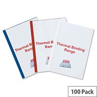 GBC Thermal Binding Covers 1.5mm Front PVC Clear Back Gloss A4 White Pack 100