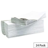 2Work Flushable C-Fold Paper Hand Towels Embossed 2-Ply White 96 Towels Per Sleeve 24 Sleeves (2304 Sheets) 2W00270