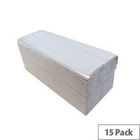 2Work C Fold Hand Towel 1-Ply Natural 15 Sleeves of 184 Towels (2760 Sheets) 2W00878