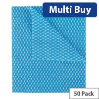 Economy Cloths Pack of 50 Blue 42x35cmMultiPurpose Cleaning Cloths