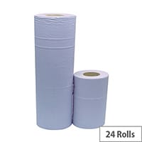 2Work Pack of 24 Dispenser Hygiene Cleaning Paper Rolls 2Ply Blue 10inch x 40m HR2240