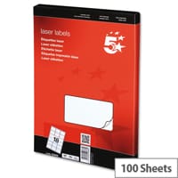 5 Star Address Labels 63.5x46.6mm White (1800 Labels)