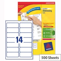 Avery L7163-500 Laser Address Labels 99.1x38.1mm White (7000 Labels)