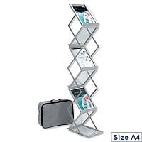 Deflecto A4 Folding Display Stand with Carry Case Double Sided 6 Shelves