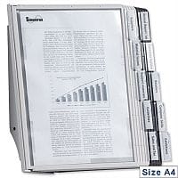 Durable Sherpa A4 Display Wall Unit with 10 Tabs. 5 Black and 5 Grey Panels. Wall Mounting Bracket & Instructions Included. Ideal For Reception Areas, Offices, Waiting Rooms & More.