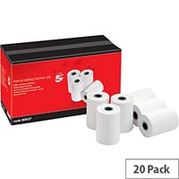 5 Star Thermal Printer Rolls 80x80x12.7mm - Paper Thermal Roll - Colour: White (Pack of 20)