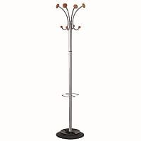 Hat and Coat Stand Metallic Tubular Steel with Umbrella Holder 4 Pegs 4 Hooks