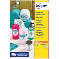 Avery Removable Labels Round 37mm 24 Per Sheet White Pack of 600 L4851REV-25