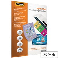 Fellowes Admire Stylish Matt A4 Laminating Pouches 160 Micron Pack of 25 5602101
