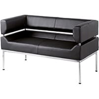 Benotto reception 2 seater chair 1270mm wide - black faux leather