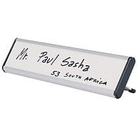 Bi-Office Desk Nameplate 60x220x20mm White
