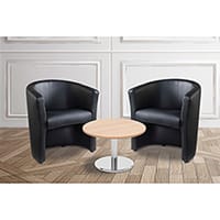 Bundle deal 2 x London tub chairs with 600mm coffee table - beech