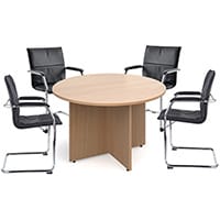 Bundle deal 4 x Essen visitors chairs with RT12 meeting table - white