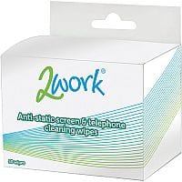 2Work Pack of 50 AntiStatic Screen and Telephone Wipes DB50342