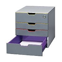 Durable Varicolor Plastic Desktop Drawers Set Stackable 4 Drawers Box 760627