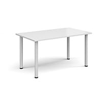 Rectangular White Radial Leg Meeting Table W1400xD800xH725mm - White