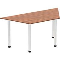 Impulse Trapezium Table W1600mm Walnut Top Chrome Post Leg