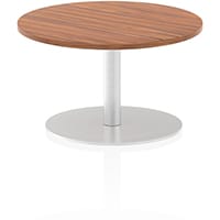 Italia Round Table With Trumpet Base W600mm Top 475mm High Walnut