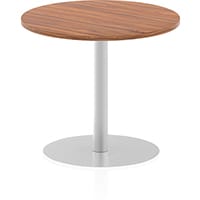 Italia Round Table With Trumpet Base W800mm Top 725mm High Walnut