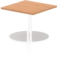 Italia Square Table With Trumpet Base W600/600mm Top 475mm High Oak