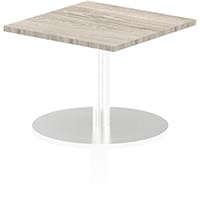 Italia Square Table With Trumpet Base W600/600mm Top 475mm High Grey Oak