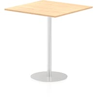 Italia Square Poseur Table With Trumpet Base W1000/1000mm Top 1145mm High Maple