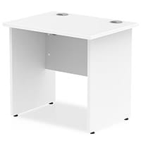 Impulse Rectangular Office Desk W800xD600xH730mm Panel End Legs White