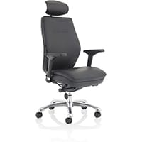 Domino Black Bonded Leather Posture Office Chair With Arms & Headrest Black