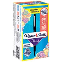 PaperMate Flair Felt Tip Pens Medium Black Pack of 36 2077174