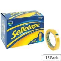 Sellotape Original Golden Tape Large 18mm x 66m Pack 16