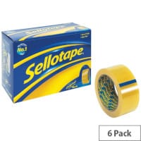 Sellotape Original Golden Tape Large 48mm x 66m Pack 6