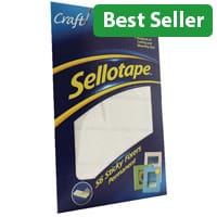 Sellotape Sticky Fixers, 12x25mm (Pack of 56, Ref 3798 484331) - Double-Sided Adhesive Pads for Mounting