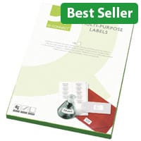 Q-Connect Multi-Purpose White Labels A4 2 per Sheet 199.6x143.5mm Pack of 100 Sheets (200 Labels)