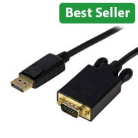 StarTech 15ft DisplayPort to VGA Adapter Converter Cable - Black - supports video resolutions up to 1920x1200