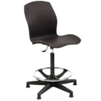 Polypropylene High-Base Chair with Foot Ring - Black, Adjustable Height 550–800 mm