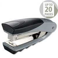 Rexel Centor Half Strip Stapler - Vertical, 65mm Throat Capacity, 20 Sheets, Silver/Black