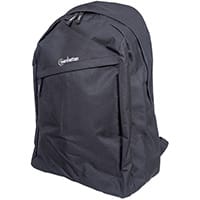 Manhattan Knappack Backpack 15.6 Inches, Lightweight, Internal Laptop Sleeve, Accessories Pocket, Padded Adjustable Shoulder Straps, Water Bottle Holder, Black, Three Year Warranty, 39.6 cm (15.6 Inches), Notebook compartment, Polyester, PVC